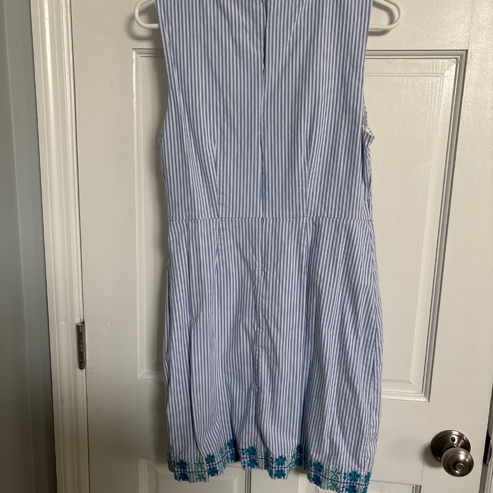Vineyard Vines Blue and White Striped Embroidered Mini Dress - Picture 3 of 3
